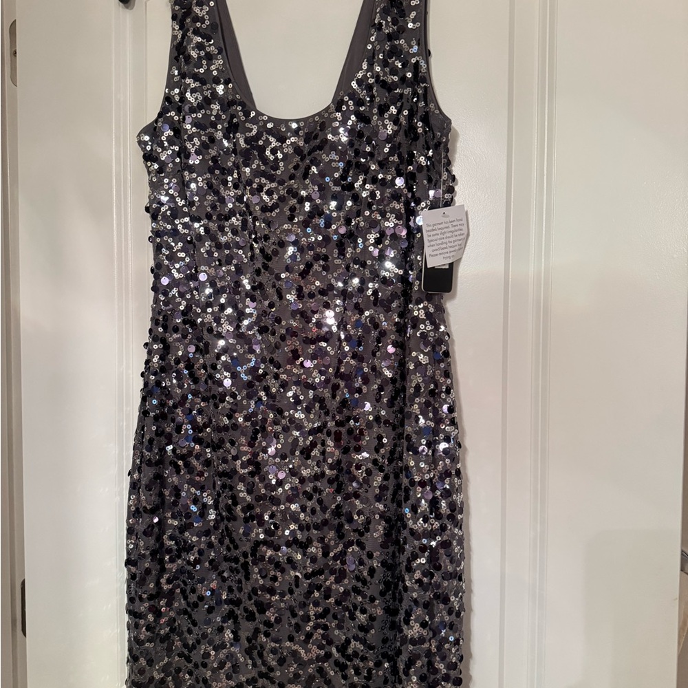 Guess Silver/black/grey Sequin Mini Dress